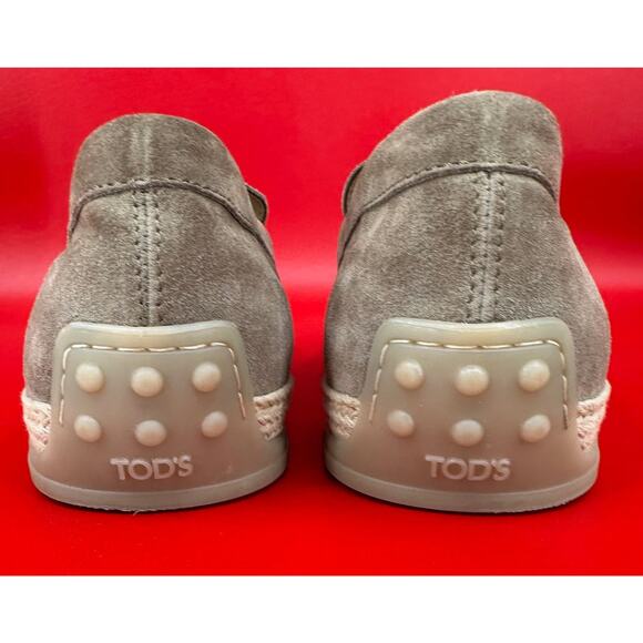 Tod\'s Mocassino Gomma Rafia Suede Driver Beige Loafers Shoes US 8 EU 6 1/2 NIB main image 15